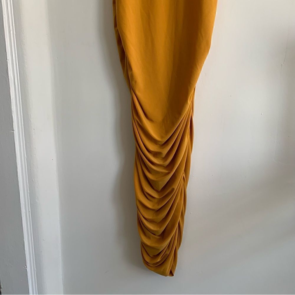 GOLD RUCHED MIDI DRESS - Picture 12 of 15
